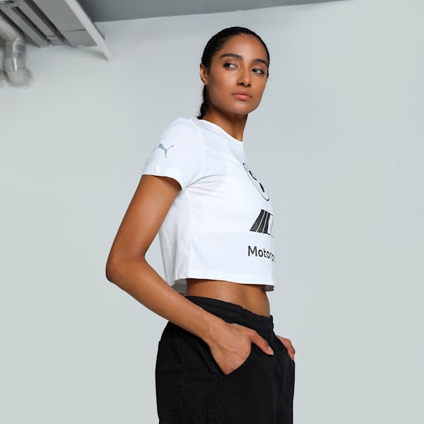 BMW MMS Vintage Logo Women's Slim Fit T-shirt, PUMA White, extralarge-IND