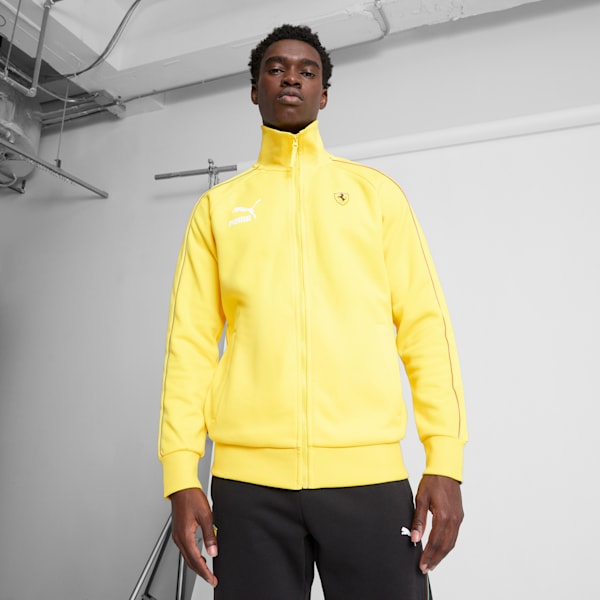 Scuderia Ferrari Race Iconic T7 Men's Motorsport Jacket, Speed Yellow-Puma Black, extralarge