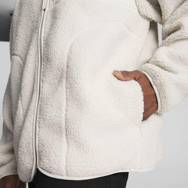 Regular Fit Teddy Fleece Jacket - Light beige - Men