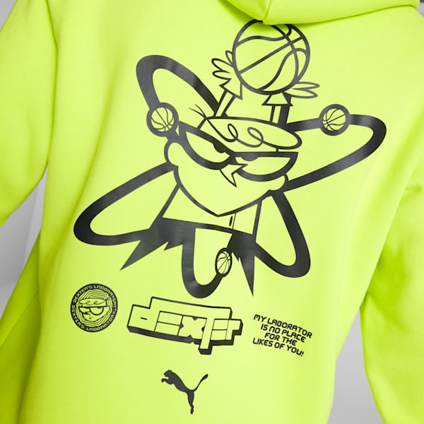 Sudadera con gorra de básquetbol PUMA x DEXTER'S LABORATORY Hombre, Lime Pow, extralarge