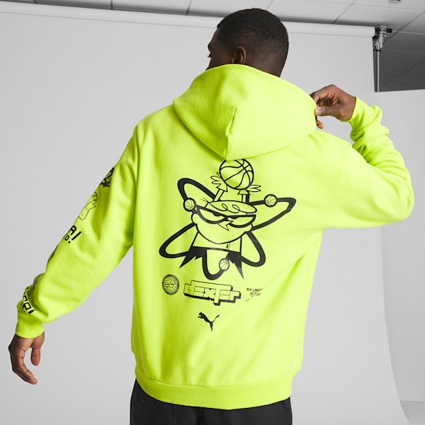 Sudadera con gorra de básquetbol PUMA x DEXTER'S LABORATORY Hombre, Lime Pow, extralarge