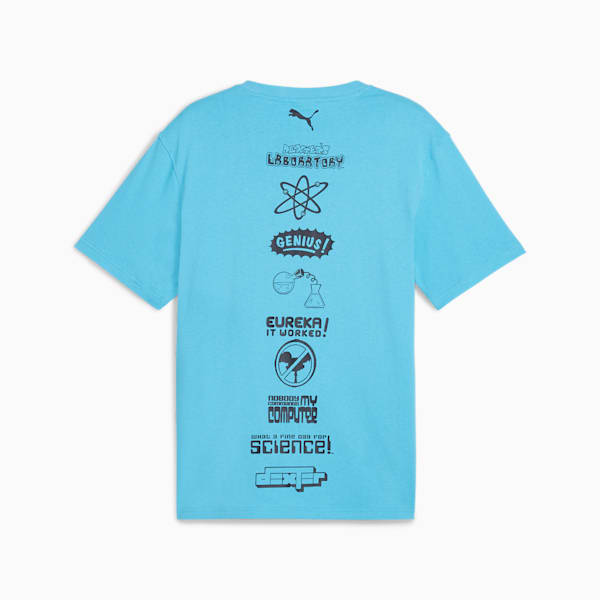 MELO x DEXTER'S LAB Men's Basketball Tee, Bright Aqua, extralarge