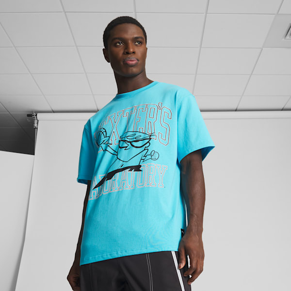 MELO x DEXTER'S LAB Men's Basketball Tee, Bright Aqua, extralarge