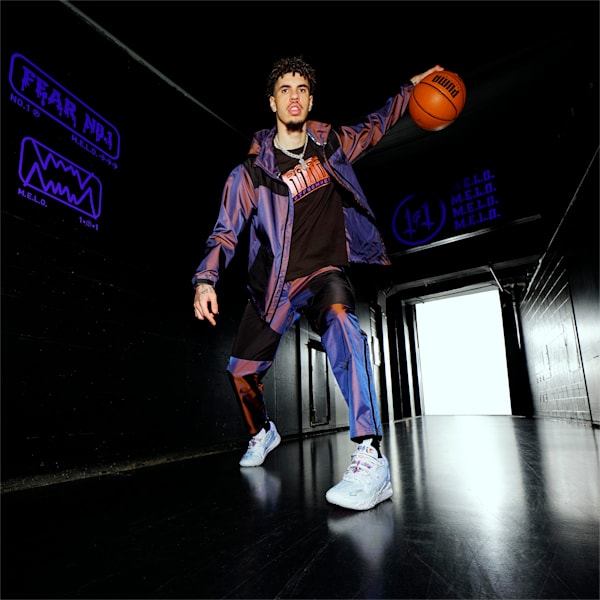MELO IRIDESCENT Woven Men's Basketball Jacket, Ultraviolet, extralarge-AUS
