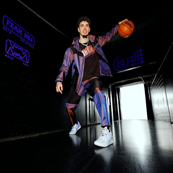 MELO IRIDESCENT Woven Men's Basketball Jacket, Ultraviolet, extralarge-IND