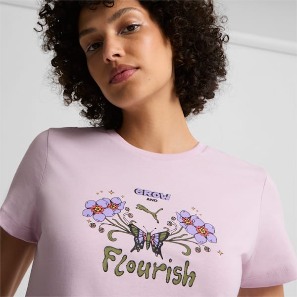 Grow & Flourish Women's Graphic Tee, Grape Mist, extralarge