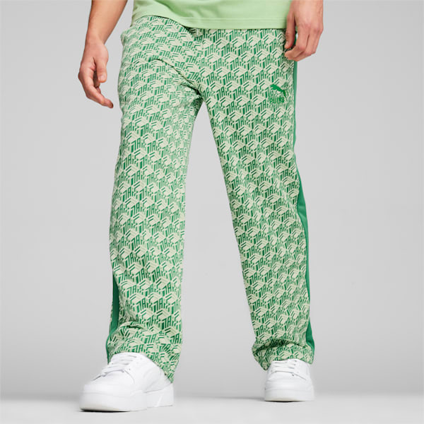 T7 Men's Straight Track Pants, Archive Green-AOP, extralarge