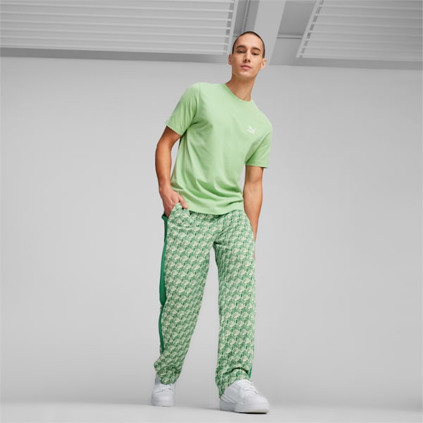 T7 Men's Straight Track Pants, Archive Green-AOP, extralarge