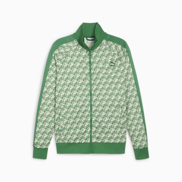 T7 Men's Track Jacket, Archive Green-AOP, extralarge