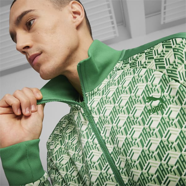 T7 Men's Track Jacket, Archive Green-AOP, extralarge