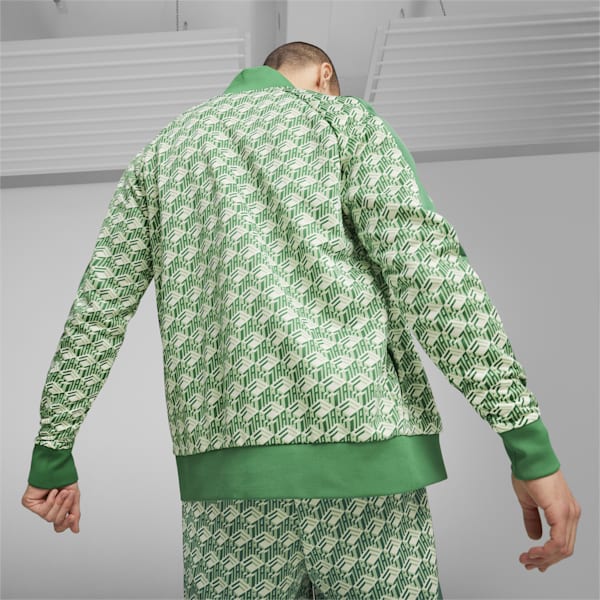 T7 Men's Track Jacket, Archive Green-AOP, extralarge