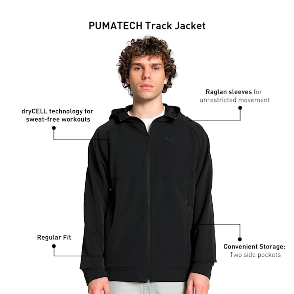 PUMATECH Men's Track Jacket, PUMA Black, extralarge-IND