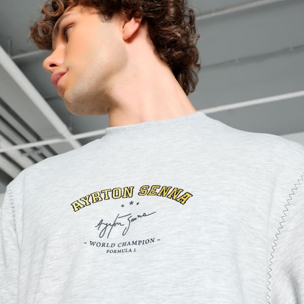 SENNA A VIDA Men's Motorsport Sweatshirt, Light Gray Heather, extralarge-IND