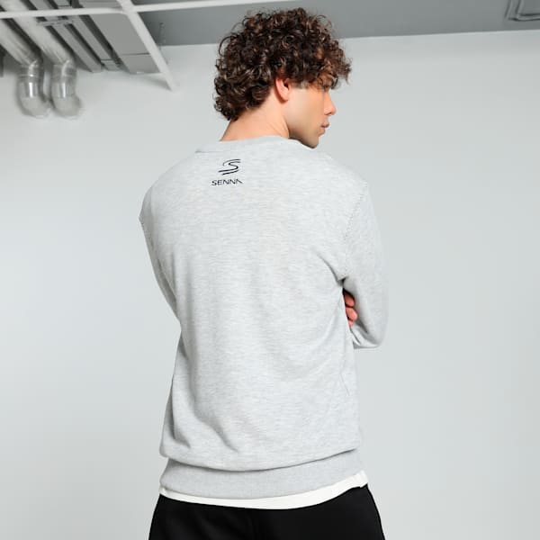 SENNA A VIDA Men's Motorsport Sweatshirt, Light Gray Heather, extralarge-IND