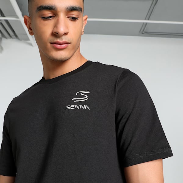 SENNA A VIDA Men's Motorsport Tee, PUMA Black, extralarge