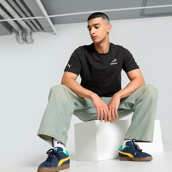 SENNA A VIDA Men's Motorsport Tee, PUMA Black, extralarge