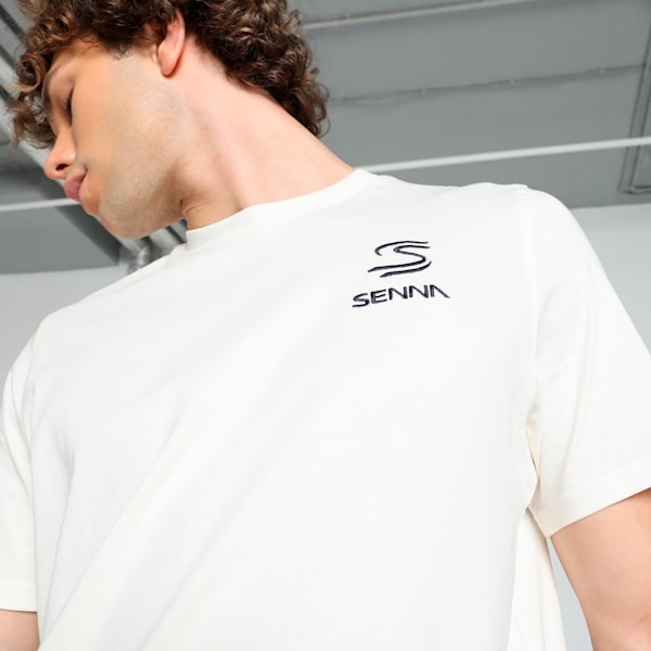 SENNA A VIDA Men's Motorsport T-shirt, Warm White, extralarge-IND