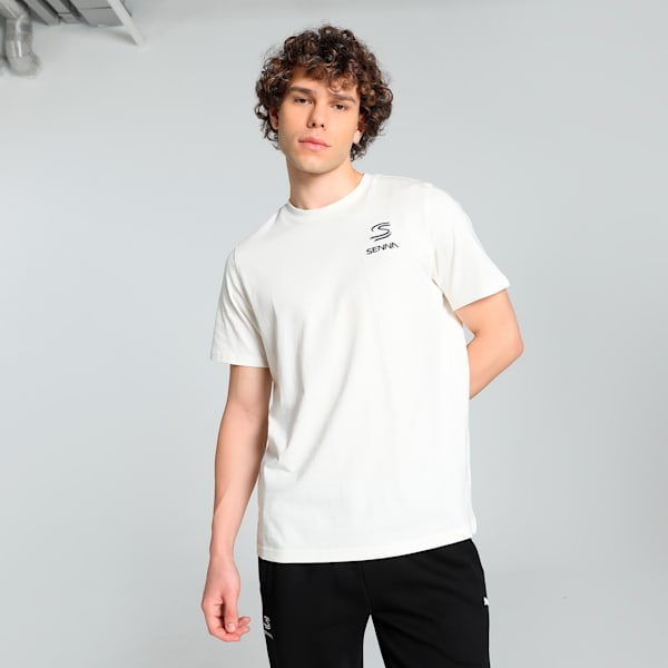 SENNA A VIDA Men's Motorsport T-shirt, Warm White, extralarge-IND