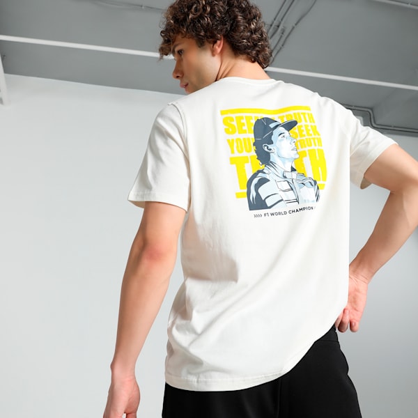 SENNA A VIDA Men's Motorsport T-shirt, Warm White, extralarge-IND