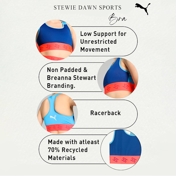STEWIE Dawn Women's Basketball Bra, Cobalt Glaze, extralarge-IND