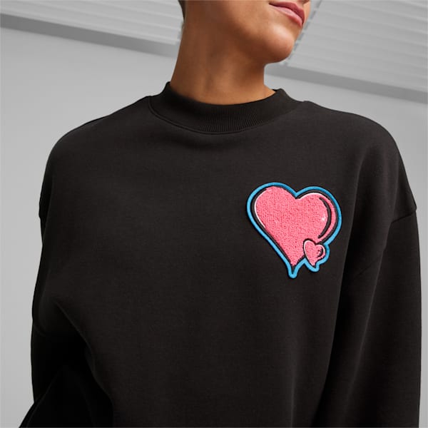 Whole Lotta Love Women's Basketball Sweatshirt, PUMA Black, extralarge