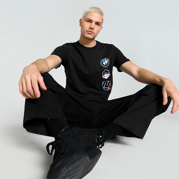 BMW M Motorsport Garage Crew Men's T-shirt, PUMA Black, extralarge-IND