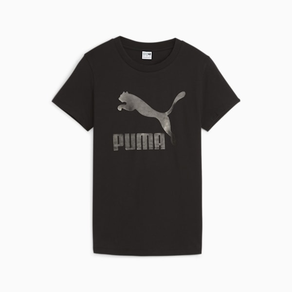 Playera CLASSICS Shiny Logo para mujer, PUMA Black, extralarge