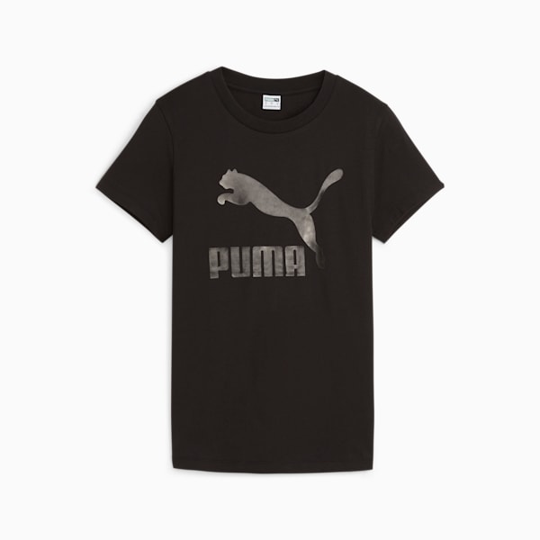 Playera para mujer CLASSICS Shiny Logo, PUMA Black, extralarge