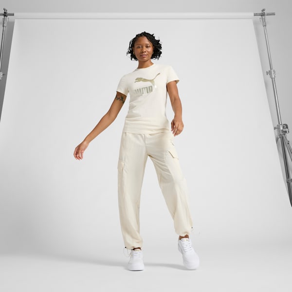 T-shirt à logo brillant CLASSICS Femme, Alpine Snow, extralarge