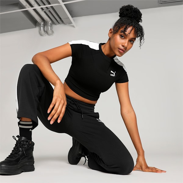 ICONIC T7 Women's Crop T-shirt, PUMA Black, extralarge-IND