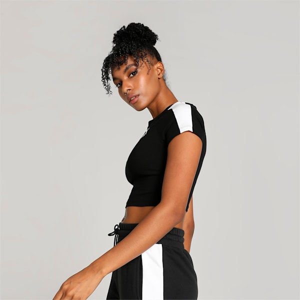 ICONIC T7 Women's Crop T-shirt, PUMA Black, extralarge-IND