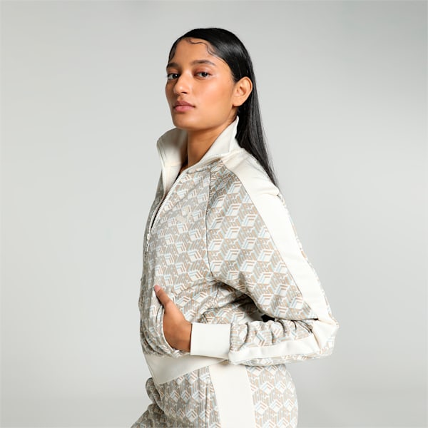 T7 Women's Track Jacket, Prairie Tan-AOP, extralarge-IND