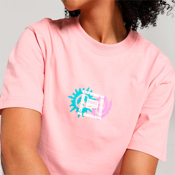 DOWNTOWN Women's Relaxed Fit Graphic T-shirt, Peach Smoothie, extralarge-IND