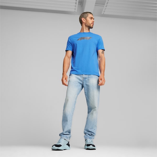 F1 Motorsport Men's Logo Graphic T-shirt, Bluemazing, extralarge-IND