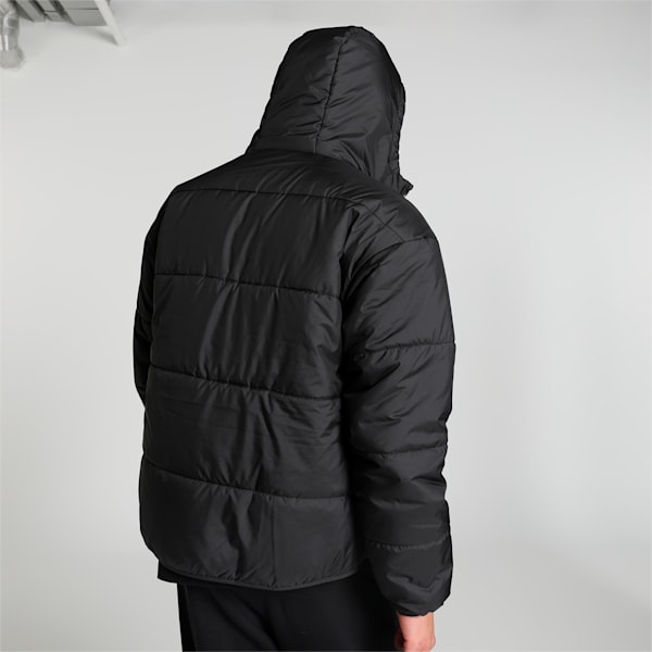 Mens black padded coat sales