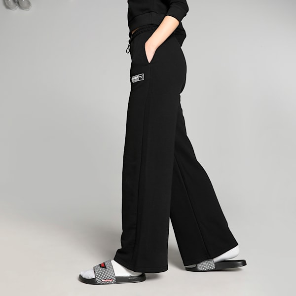 F1 Motorsport Women's Wide-Leg Sweatpants, PUMA Black, extralarge-IND
