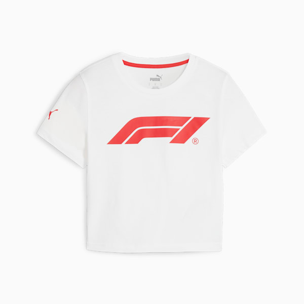 F1 Motorsport Women's Slim Fit Crop T-shirt, PUMA White, extralarge-IND