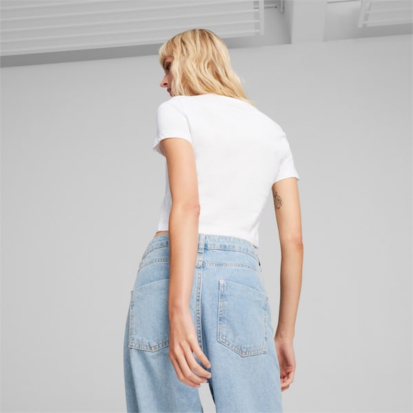 F1 Motorsport Women's Slim Fit Crop T-shirt, PUMA White, extralarge-IND