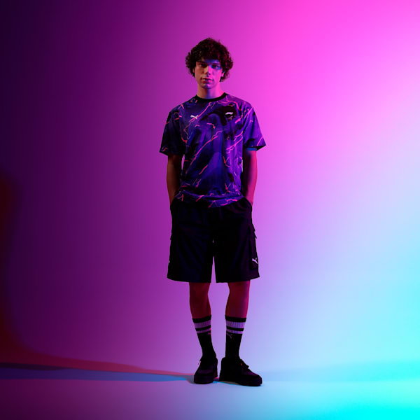 F1® Neon Energy All-Over Print Men's Relaxed Fit Motorsport Tee, PUMA Black-AOP, extralarge-IND