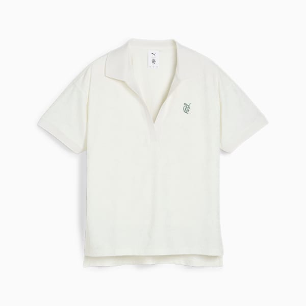 ウィメンズ ゴルフ PUMA x QGC リラックス クロップ 半袖 ポロシャツ, Warm White, extralarge-JPN