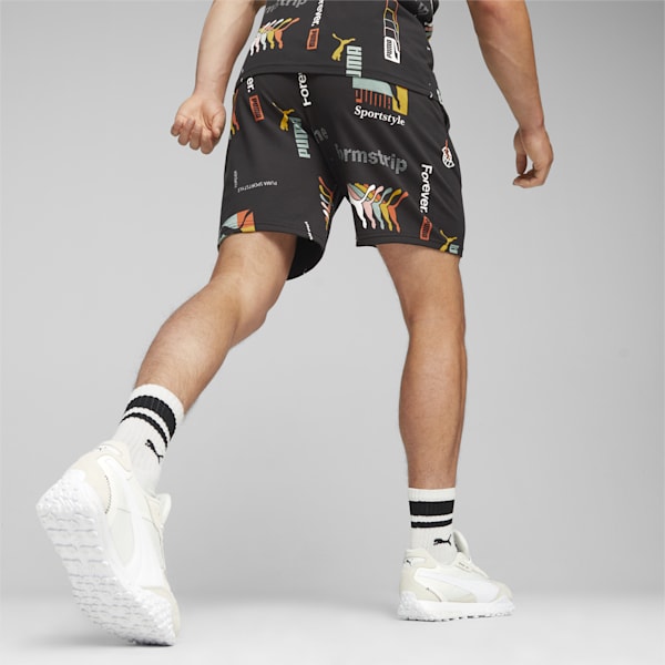 CLASSICS BRAND LOVE Men's Shorts, PUMA Black-AOP, extralarge-IND