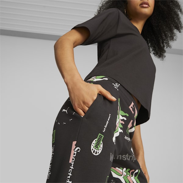 CLASSICS Printed Women's Sweatpants, PUMA Black, extralarge-IND