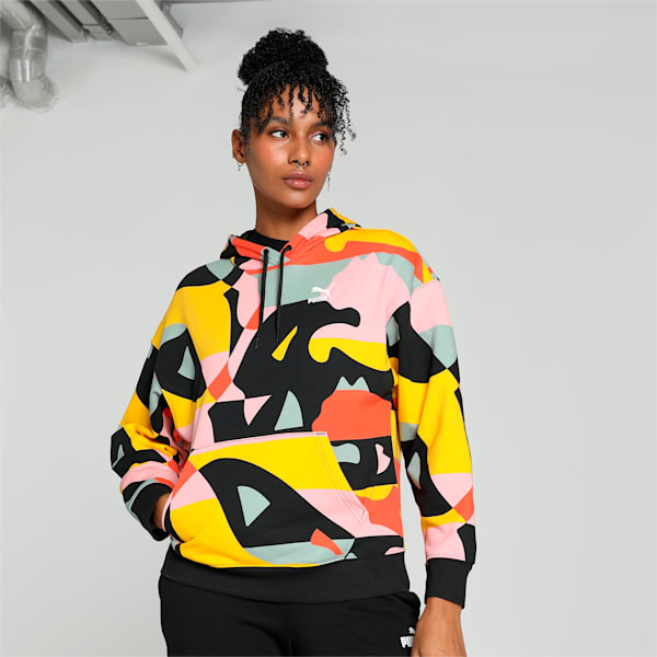 SWxP Graphic TR Women's Hoodie, PUMA White-AOP, extralarge-IND
