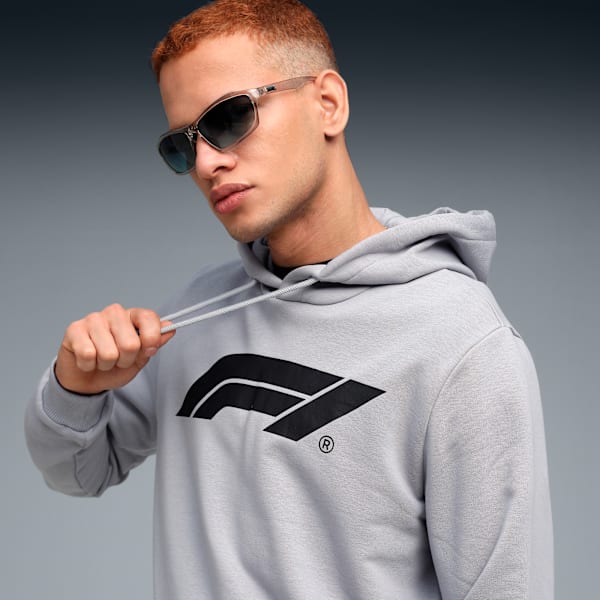 F1 Men's Motorsport Logo Hoodie, Gray Echo, extralarge-IND