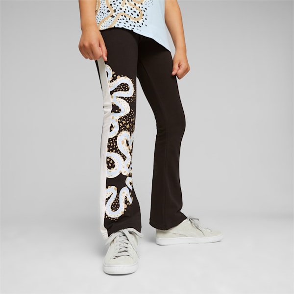 T7 Flower Girl's Leggings, PUMA Black, extralarge-IND