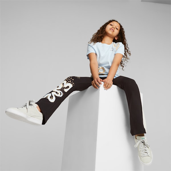 T7 Flower Girl's Leggings, PUMA Black, extralarge-IND