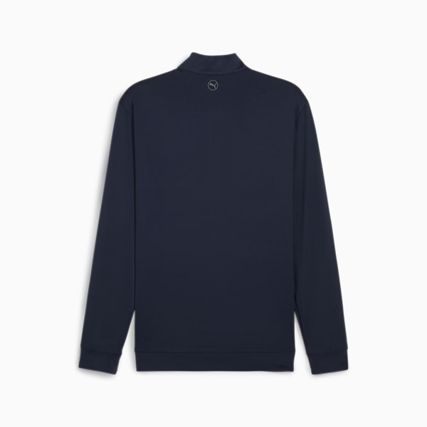 Jersey de golf de 1/4 cremallera Pure Colorblock para hombre, Deep Navy-Zen Blue, extralarge
