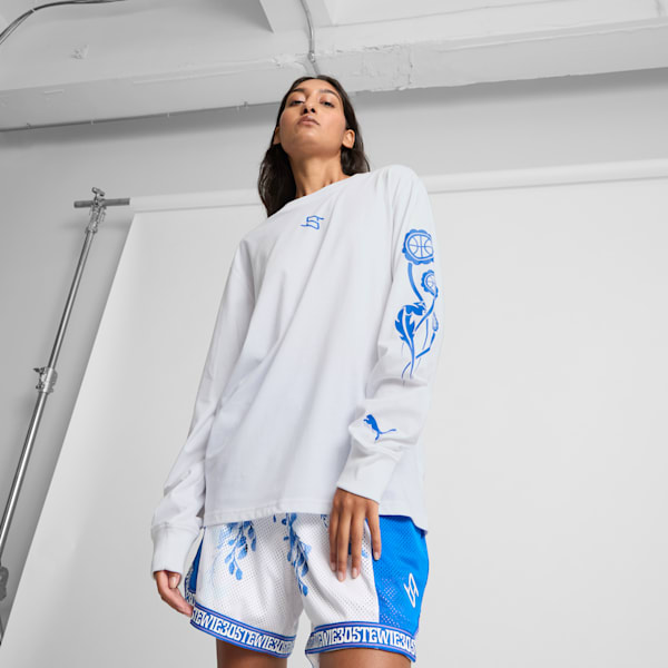 STEWIE x CITY OF LOVE Women's Basketball Long Sleeve Tee, PUMA White, extralarge