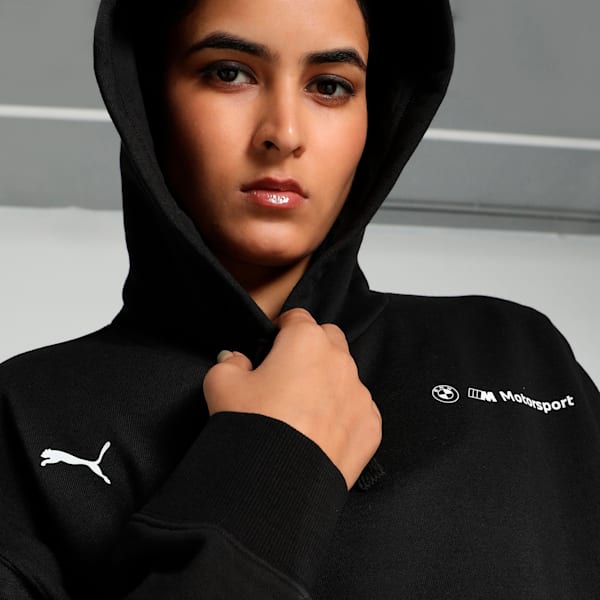 BMW M Motorsport Women's Relaxed Fit Hoodie, PUMA Black, extralarge-IND