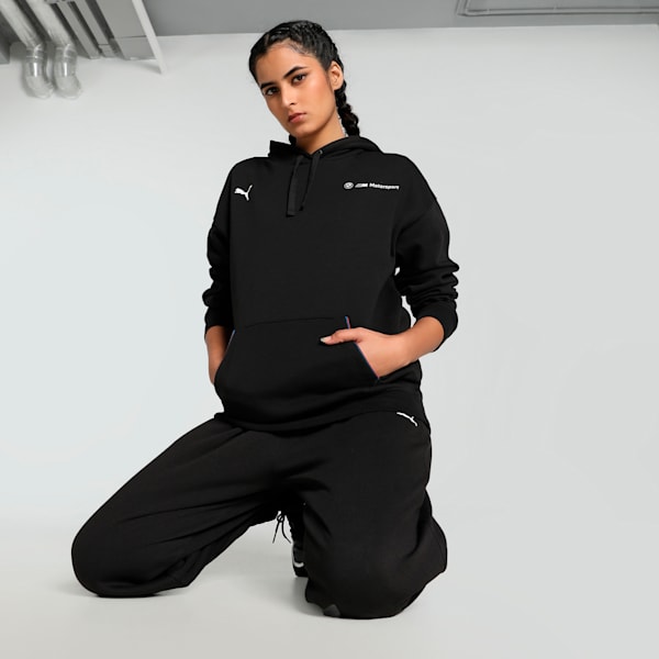 BMW M Motorsport Women's Relaxed Fit Hoodie, PUMA Black, extralarge-IND